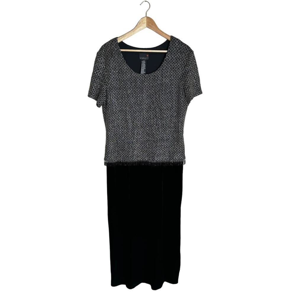 Scarlett Maxi Dress Gown Women’s Sz 16 Mother of Bride Black Velvet Event Formal